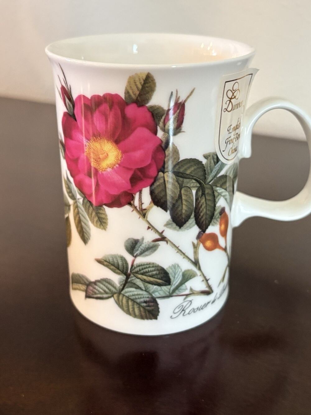 Dunoon Sandringham Fine Bone China Mug Botanical Roses Made in England